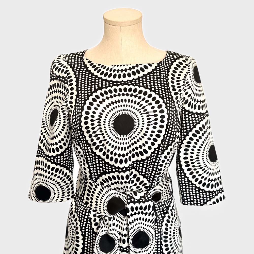 Zara Basic Monochrome Geometric Print Belted Shea… - image 5